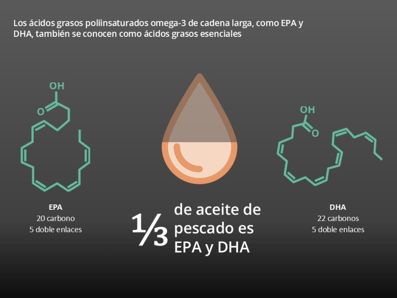 Hasta ⅓ del aceite de pescado está compuesto por omega-3